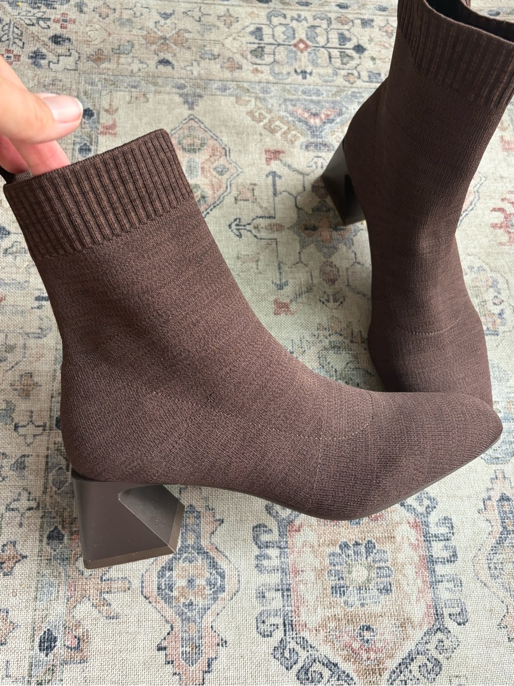 VIVAIA Square Toe Water-Repellent Heeled Boots (Regina Pro) Chocolate Brown